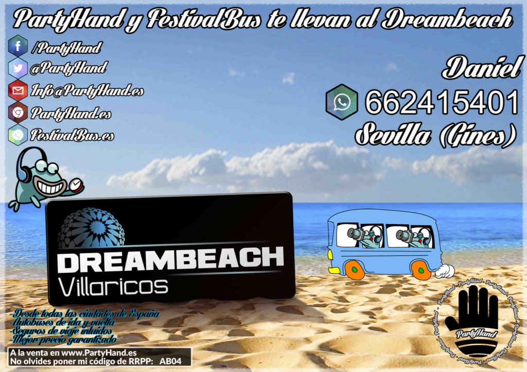 SevillaFiestas_'s tweet photo. @PartyHand te lleva al mejor precio!🚍

#dreambeach2016 
#arenalsound 
#AlRumbo16 

Desde cualquier ciudad
📲662415401 https://t.co/lQUFYBmHjA