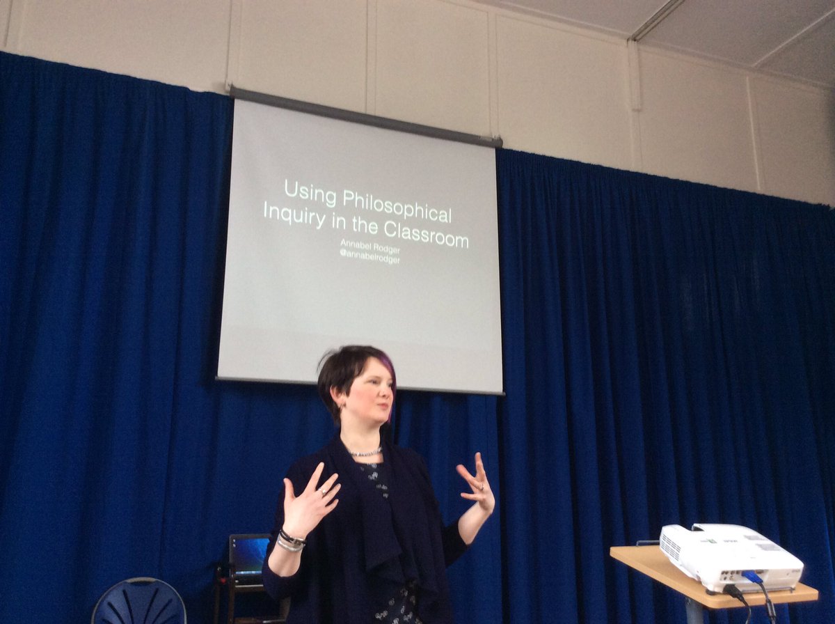FearghalKelly's tweet photo. The very committed @annabelrodger sharing her work with philosophical inquiry at #TMBorders ON HER DAY OFF! https://t.co/eFwxEqStsr