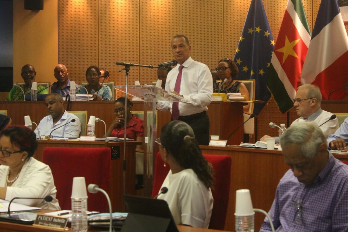 RpheAlexandre's tweet image. Assemblée Plénière de la @CTdeGuyane ce jour : présentation en cours du 1er budget primitif de la CTG #Guyane
