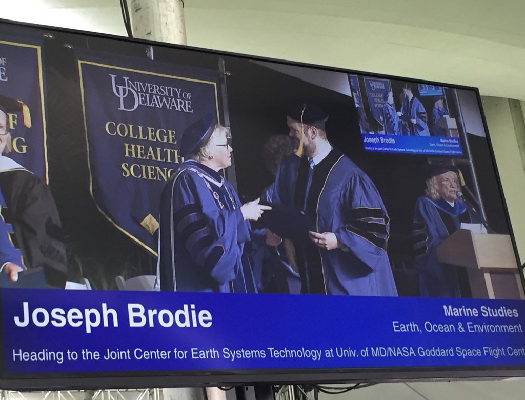UDResearch's tweet photo. Years of effort go into these joyful moments, right @JFBrodie Congratulations to all new #UDel PhDs! #UDgradstudents https://t.co/j3VZebK5JL
