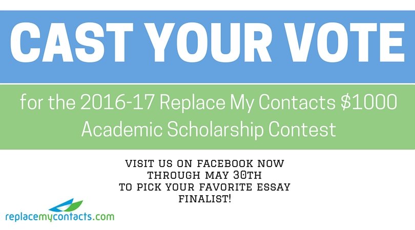 Contacts4You's tweet photo. Select the winner of the 2016-17 Replace My Contacts #scholarship #contest! VOTE --> https://t.co/vcPqw3bIA9 https://t.co/9YjEe1qzNV