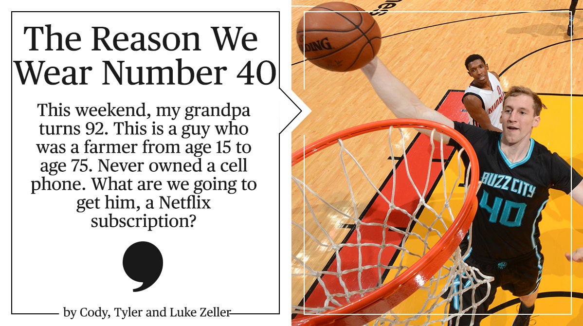 PlayersTribune's tweet photo. The Zellers (@CodyZeller, @ZellerTyler &amp; @LukeZeller40) explain the meaning of No. 40. https://t.co/5votBFnxwW https://t.co/kUI9SLht3m