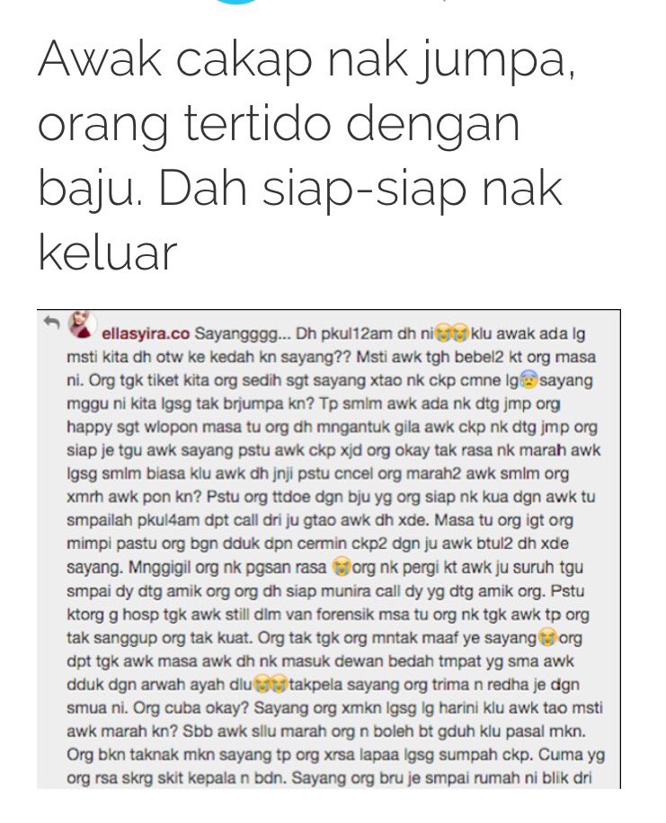 ArebelzSyuhada's tweet photo. Touching. Sad. Crying. 😢 

Yang belum baca kisah ni, sila lah baca. 😢 https://t.co/HD6t2AGK9c