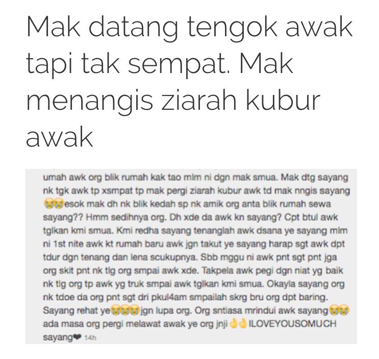 ArebelzSyuhada's tweet photo. Touching. Sad. Crying. 😢 

Yang belum baca kisah ni, sila lah baca. 😢 https://t.co/HD6t2AGK9c