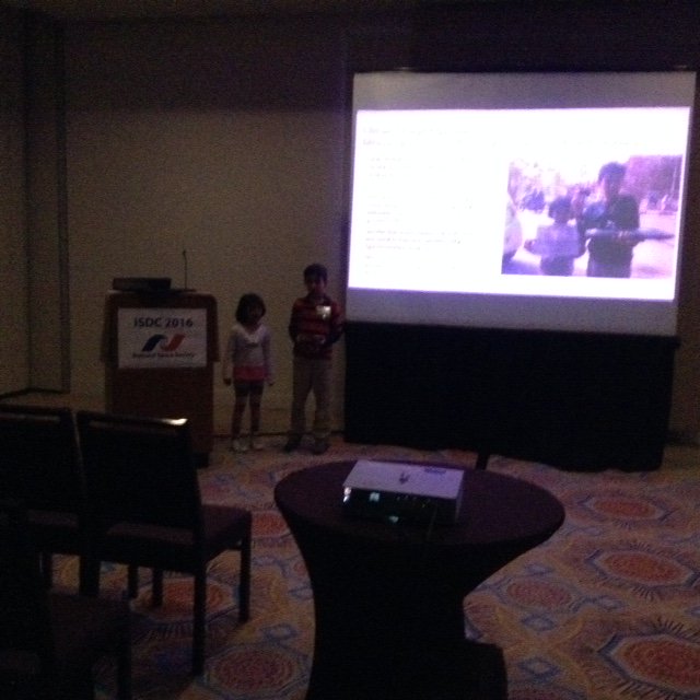 wonrobot's tweet photo. Presented on Climate Change and #SmallSats, Learnt new thing. Met many people. Goodbye #isdc2016 Bonjour #ISDC2017 https://t.co/HKtIRl3Mrr