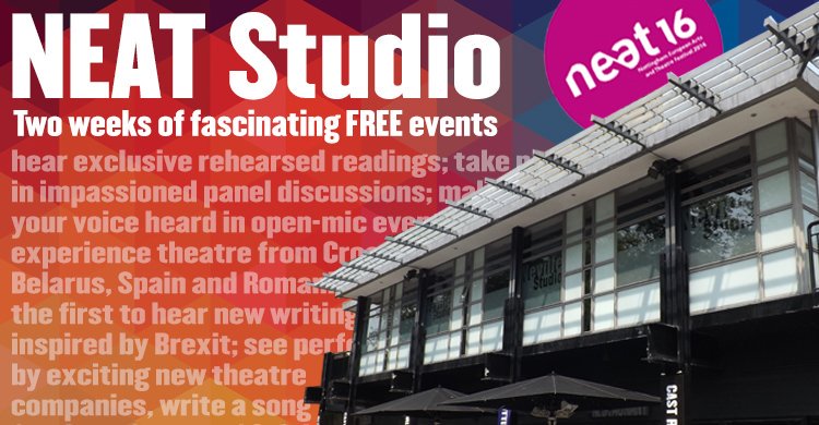 neatfestival's tweet photo. The #NeatStudio is on @NottmPlayhouse every night! Discussions, workshops, readings, etc https://t.co/68uwWiaQNa https://t.co/eGevv7nclz