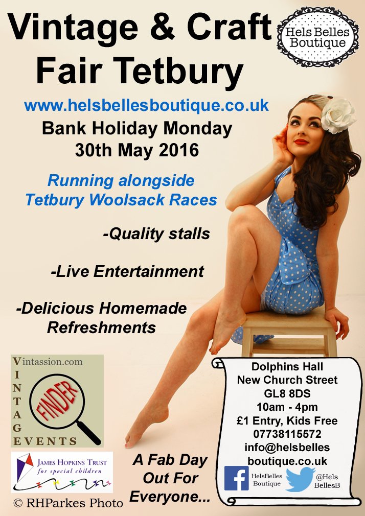 #Vintage &amp; #Craft #Fair #Tetbury this BH Mon 30thMay...<a href="/TetburyLife/">Tetbury Life</a> @TETBURYTIC <a href="/BiG_Gloucester/">BelieveinGloucester</a> <a href="/WiltsAndGlosStd/">Wilts & Glos Standard</a>