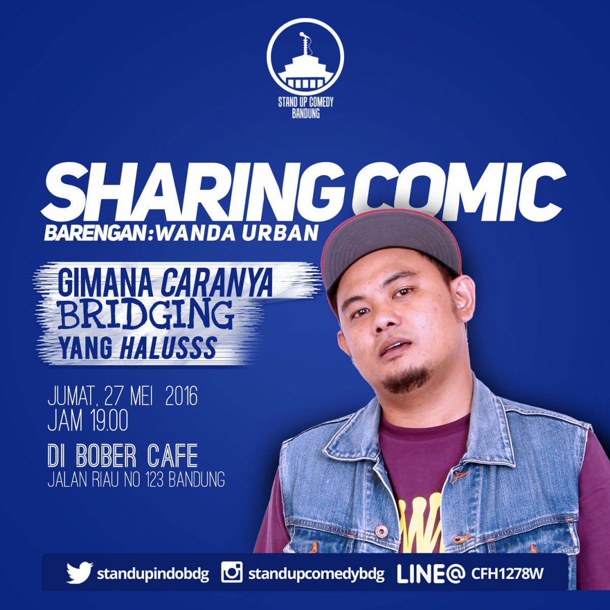 StandupIndoBdg's tweet photo. Hayu dateng ke #SharingComicBDG malem ini! Bakalan ada mamang @urbanwanda yang ikut ngobrol ini-itu nanti malem. 😁 https://t.co/OcIPADahAV