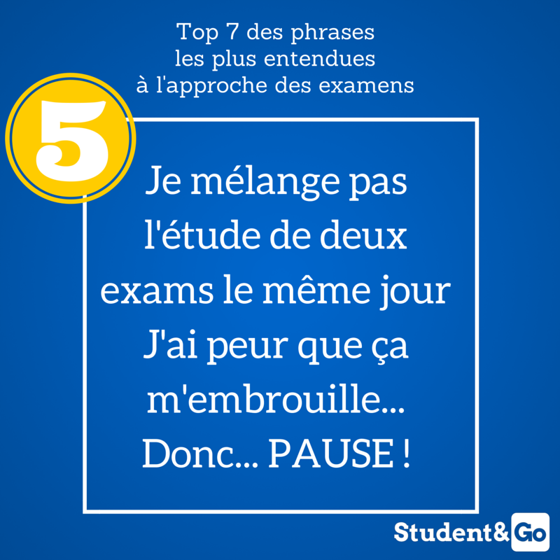 Voici le top 7 des #phrases les plus entendues à l'approche des #examens !