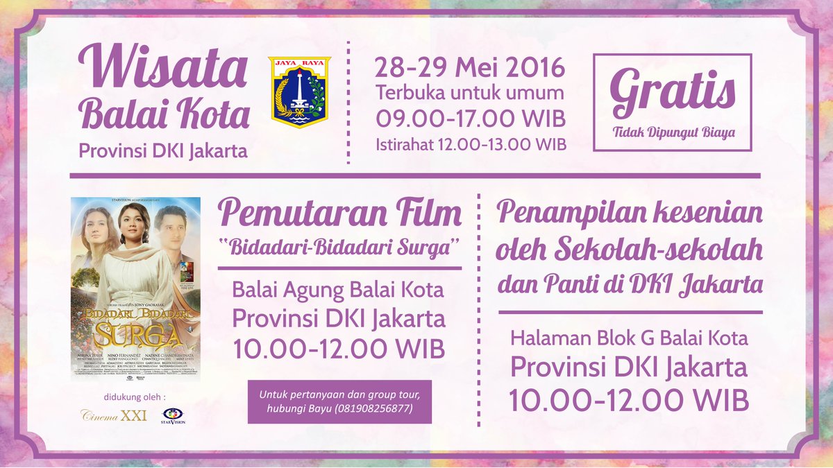DKIJakarta's tweet photo. Ayo ajak keluarga dan sahabat mengunjungi #WisataBalaiKota minggu ini! Simak juga jadwal dan detail acara berikut! https://t.co/hPSbqaI5jS