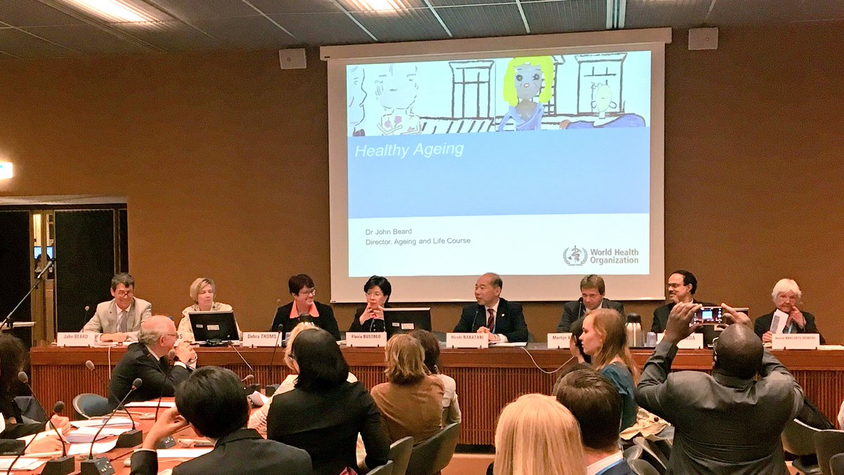 Secret to healthy #ageing from WHO DG:
20/20/20 lunch.
20min of healthy #food.
20min rest.
20 mindfulness.
#WHA69