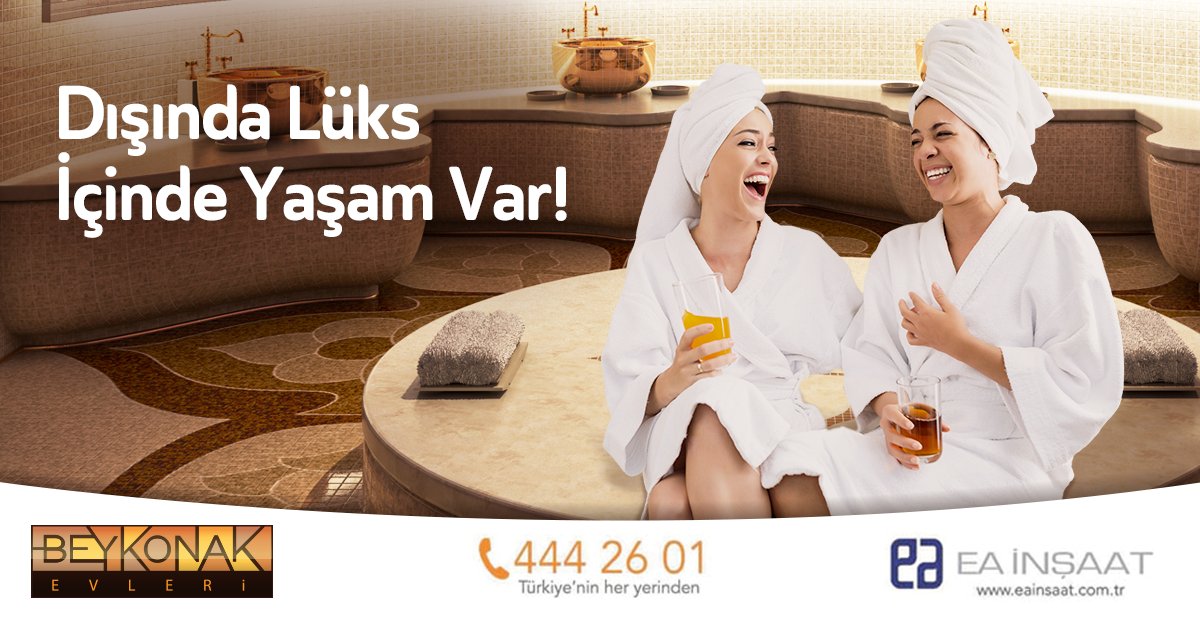 Hafta sonunuzu Modern Türk Hamamı ve masaj odalarında geçirebileceğiniz yaşam alanınız #BeykonakEvleri’nde.