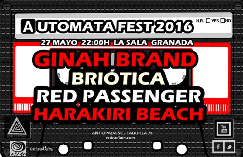 eldetonadormag's tweet photo. Hoy en Granada @automatafest con @GinahBrand @BriOTicA @HarakiriBeach y @RedPassengerGR https://t.co/uTaSLV3cGF https://t.co/1h7J7qNu0G
