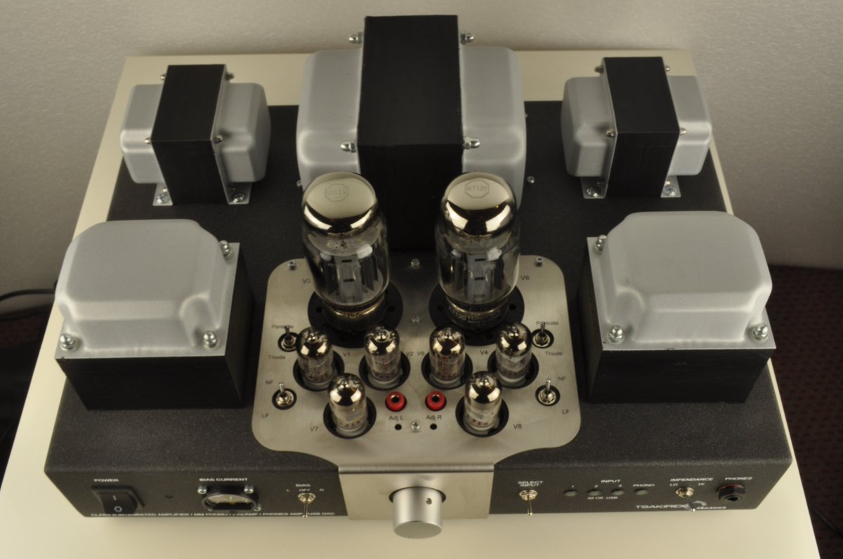 MuratPancaroglu's tweet photo. Tsakiridis introduced new Theseus SE integrated valve amplifier to use between EL-34 to KT-150 pentode tubes. Cheers https://t.co/KXiW9elaCt