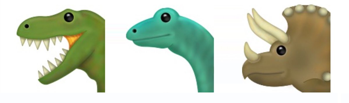 Emojipedia's tweet photo. Three dinosaur emojis proposed at #UTC147 https://t.co/TjMqVJybG0 https://t.co/079kzYyxnh