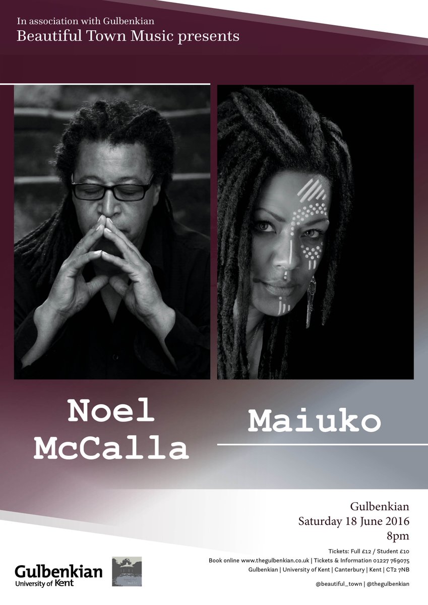 beautiful_town's tweet photo. On Sat 18 June we present @McCallaMusic & #Maiuko at @TheGulbenkian - tickets: https://t.co/BMI7BEt79Y #canterbury https://t.co/dHMiVMhNka