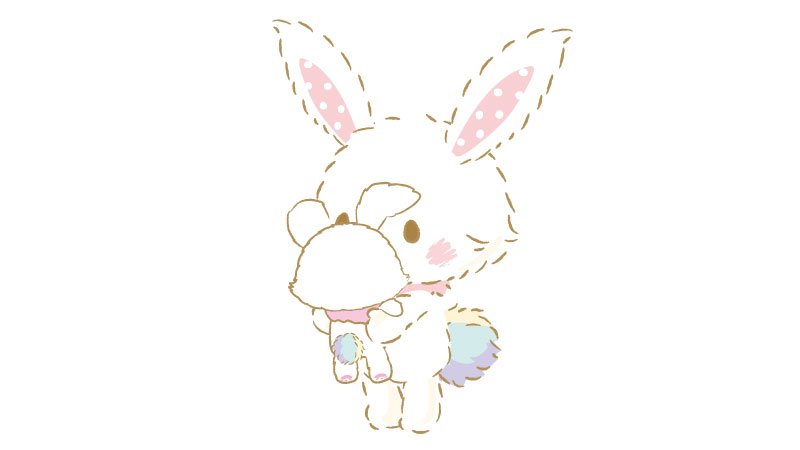 simple background white background solo rabbit stuffed toy no humans blush  illustration images