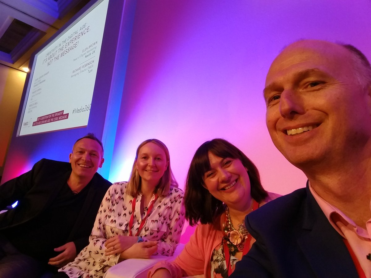 RobinsonRG's tweet photo. Panel on creativity about to kick off at #Media360 https://t.co/H5EwtmUbNM