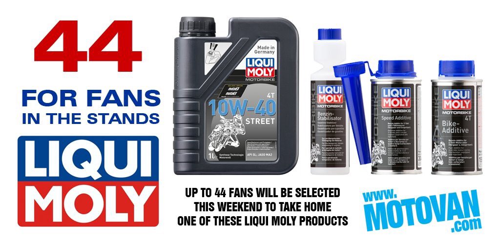 csbk_official's tweet photo. Fans at @ShannonvilleFan on Sun. can take home 1 of 44 @LiquiMolyUSA products &amp; 1 @ShoeiHelmetsUSA can be yours! https://t.co/XP8ZHfVItG