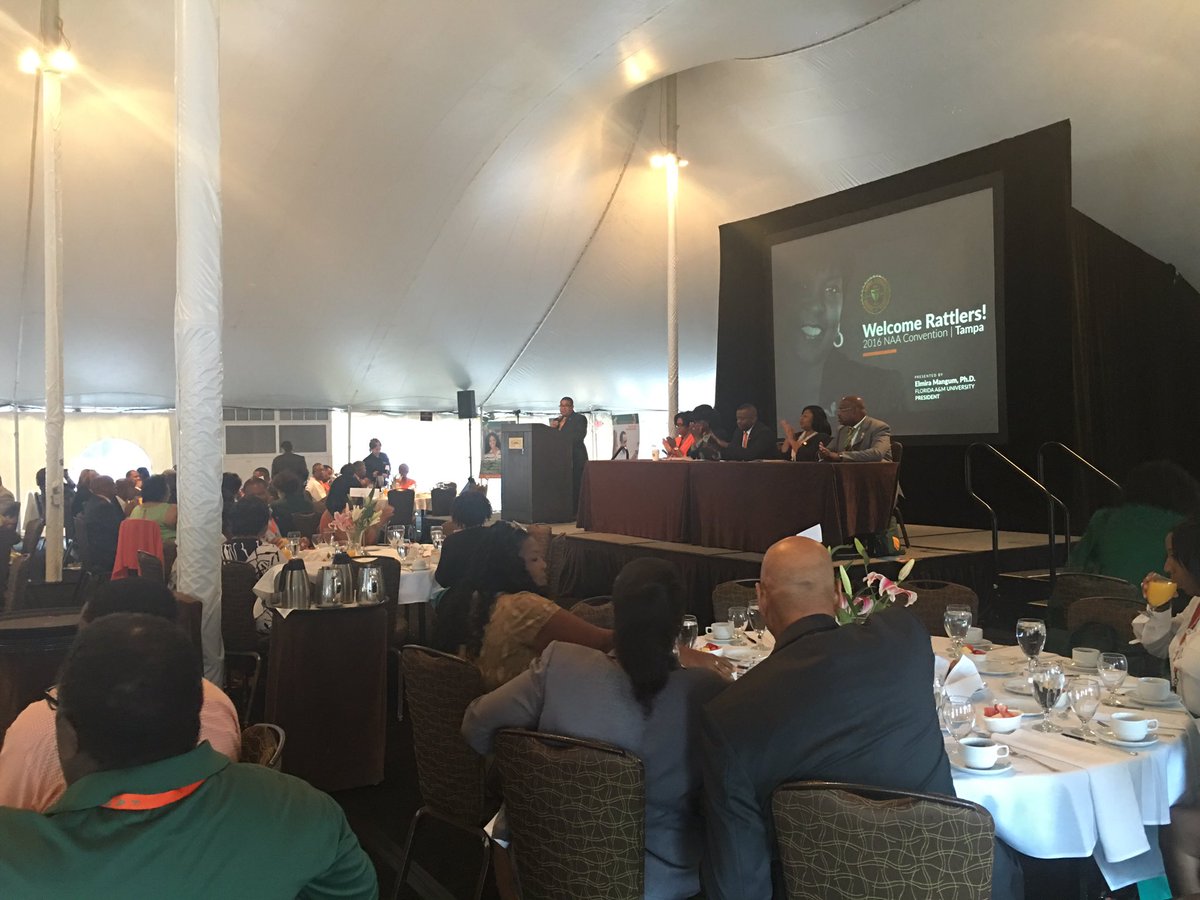FAMU_1887's tweet image. A sea of excited Rattlers are gathered today for an enthusiastic update from our @RattlerinChief! #FAMUnity