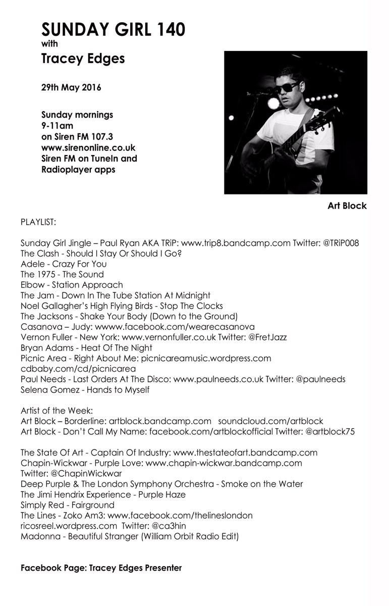 #SundayGirl @SirenFM sirenonline.co.uk/section/shows/… <a href="/artblock75/">Watch Solo A Star Wars Story Full HD Movie</a> <a href="/FretJazz/">Vernon Fuller</a> <a href="/paulneeds/">Paul Needs</a> <a href="/ChapinWickwar/">Chapin-Wickwar</a> @ca3hin #STOOSHPR