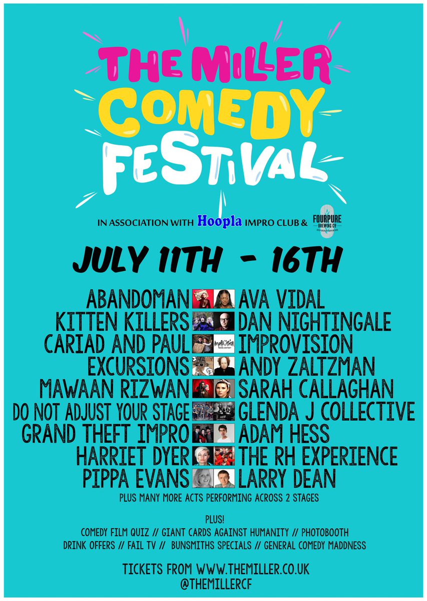 excursionsflow's tweet photo. Guess who’s on @themillerpub ’s #Comedy #Festival line up this July? ✌️ Tickets: https://t.co/gDCKMXcOUK https://t.co/23vVWxPQ3S