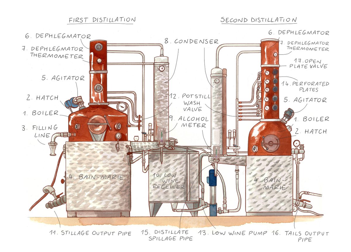 A journey across the #Mulller pot still, designed by Gianni Vittorio #Capovilla. #rhumrhum #habitationvelier