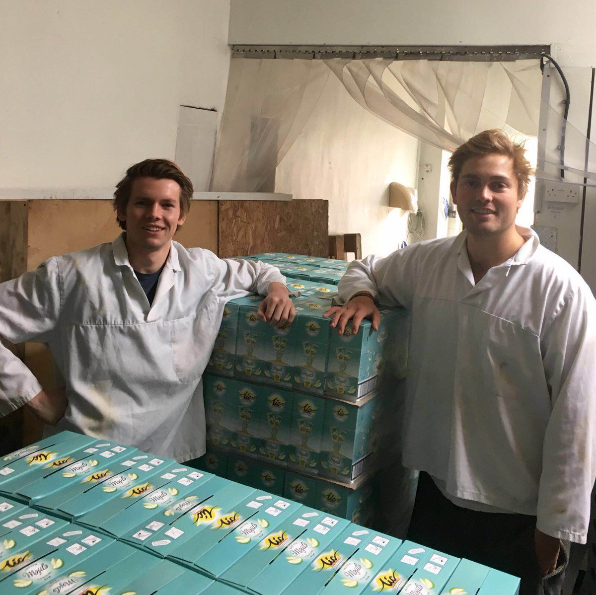lictweets's tweet photo. Noah and Harry are excited to be prepping LIC's first ever @sainsburys delivery! Available from 5th June! #HaveaLIC https://t.co/8O34N7OVvS