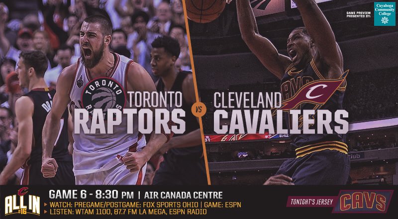cavs's tweet photo. Game 6 in The Six. You ready?

#CavsRaptors PREVIEW: https://t.co/7NKGcEPzEE

#ALLin216 https://t.co/jxGV6xXOAW