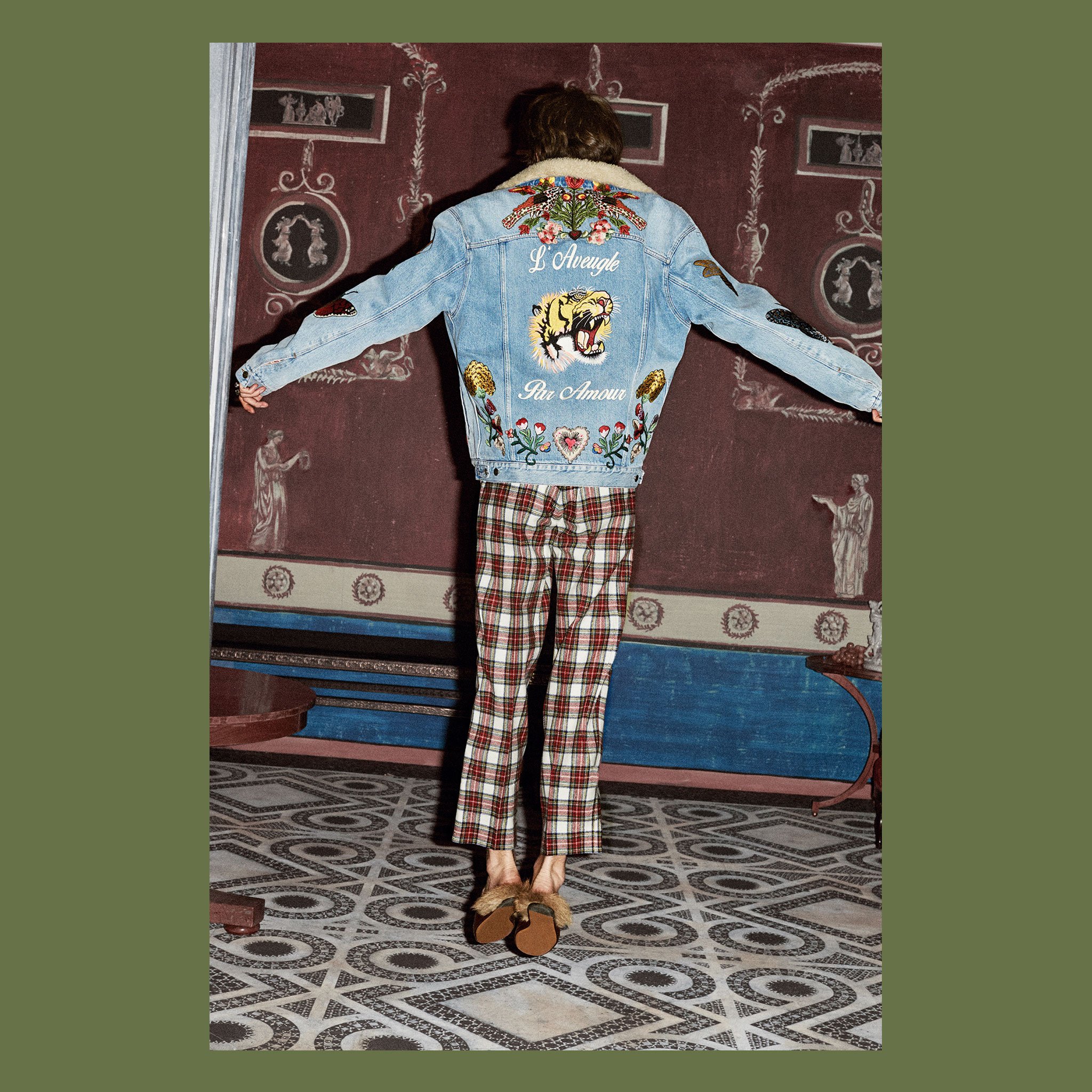 Mens Gucci blue GG Supreme Jacquard Denim Jacket | Harrods # {CountryCode}