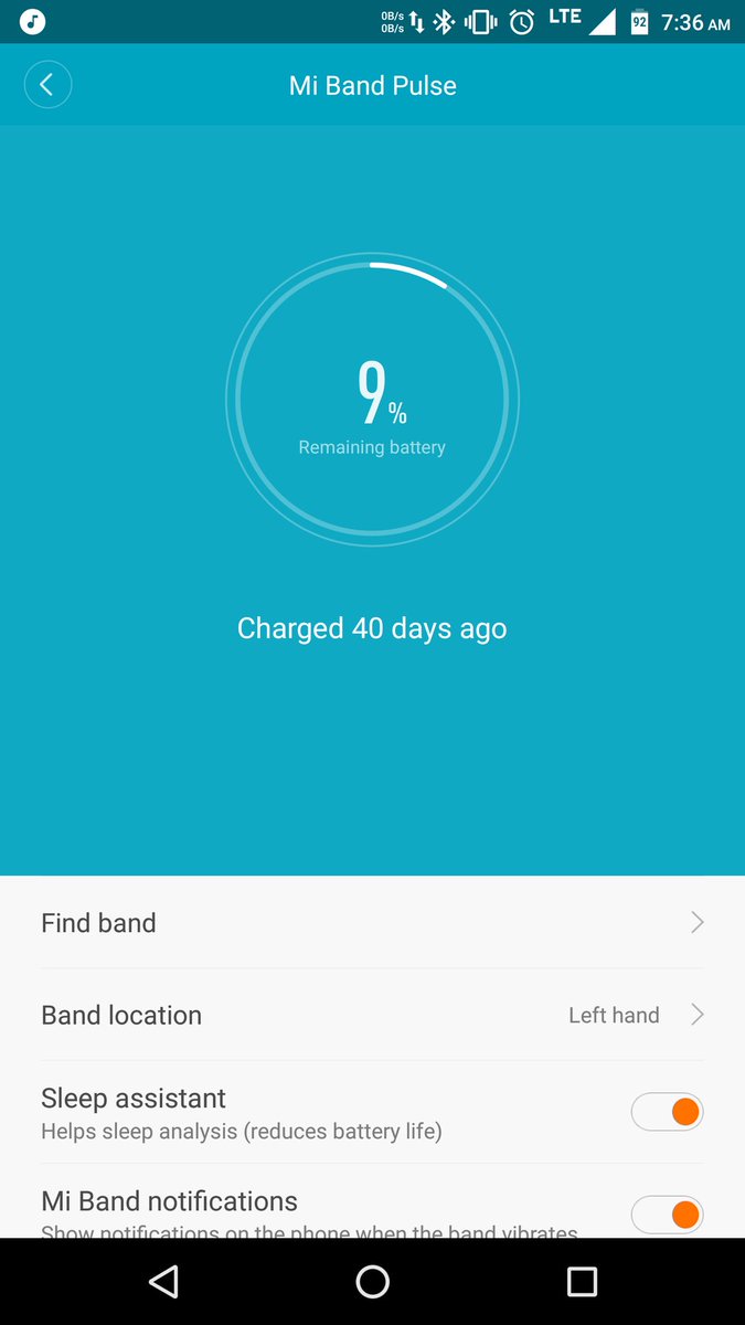 VictrAsbel's tweet photo. Can you beat this ? @Jawbone @lalostrada amazing battery life @xiaomi #mibandpulse https://t.co/XVddhe16el