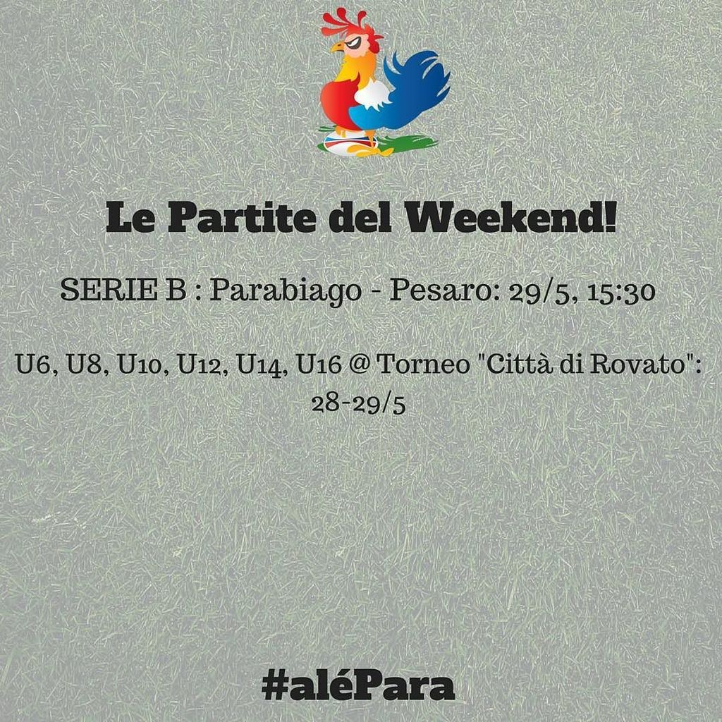 RugbyParabiago's tweet image. Le partite del Weekend! Tutti a tifare i Galletti nel match di playoff con Pesaro! #alèPar… ift.tt/22r6TcE