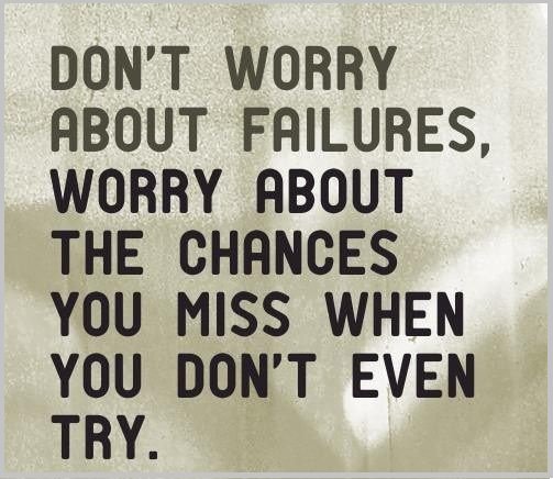 AndroidSending's tweet image. Don't worry about #failures, #worry about the chances you #miss when you don't even try.