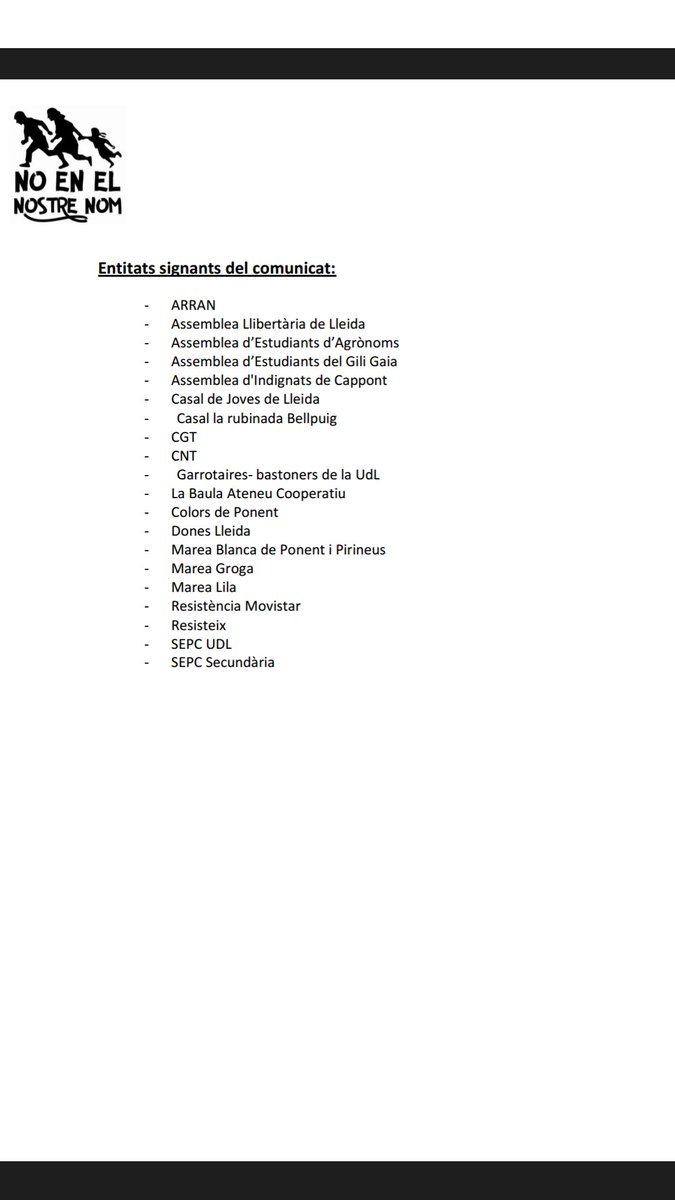 NoennostrenomLl's tweet photo. Comunicat de suport a l'estudiantat de la UdL https://t.co/7M6j3E2tcz