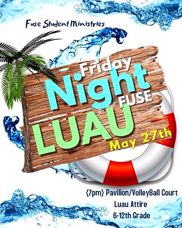 The_FUSEsm's tweet photo. Tonighttttt! 7-10pm at the Pavilion and Volley ball court! #fusestudents #tcogyouth @dan_maples https://t.co/wDFU48s4TC