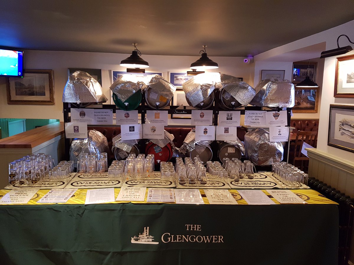 Theglengower's tweet photo. @CeredigionCAMRA All up and running and ready to go!! Today through to Monday! #BeerFestival #theglengower https://t.co/F0oQRESqxV