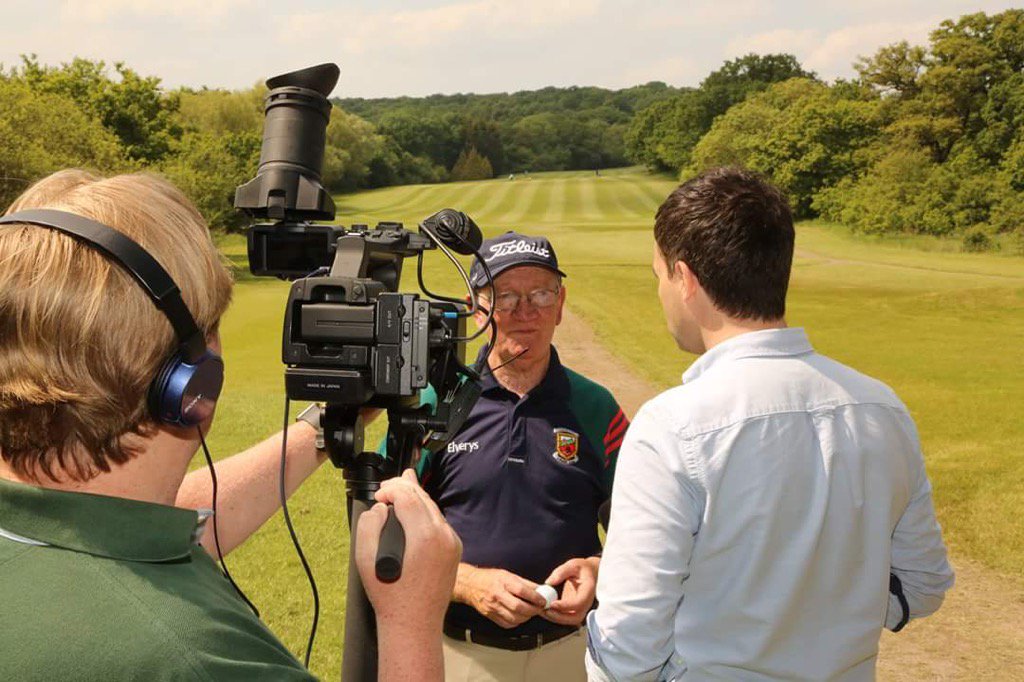 irishtv's tweet photo. @IrishTVLondon filming at Mayo London Golf Society @millhillgolf @MayoGAA @MayoDotIE @MayoAssociation @mayogaabanter https://t.co/tnEvD9tUkI