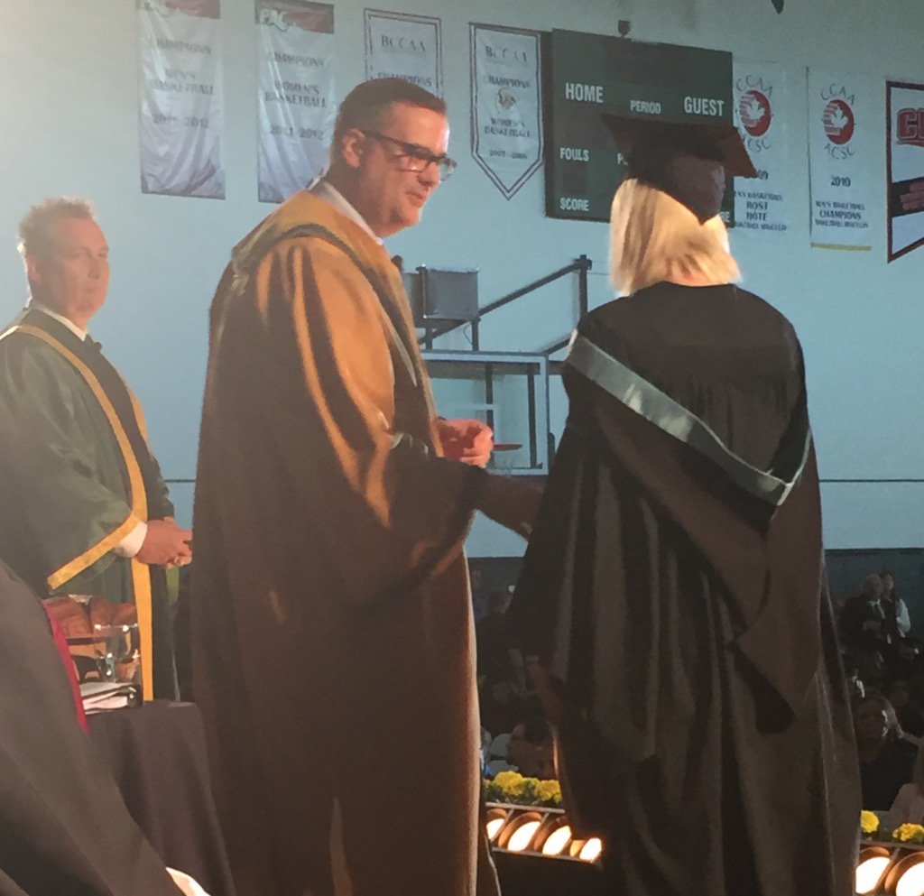 Bill_world's tweet photo. @UNBC Chancellor @JamesMoore_org congratulating graduates on their accomplishments. #unbc2016 https://t.co/Kc2BNktPXu