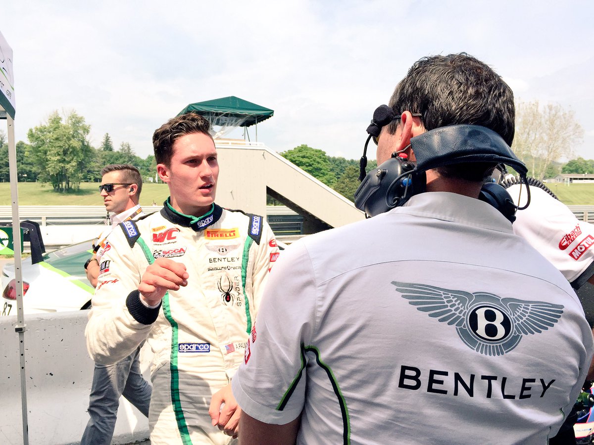 Andrew gives the crew feedback on the car. Waiting to hear how pole time tie is broken #PWCLRP