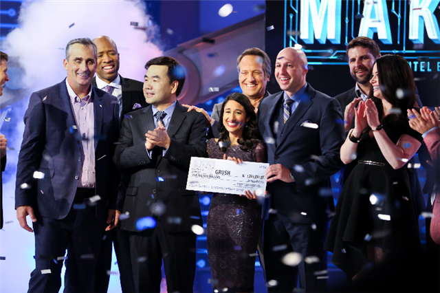 Team <a href="/Grushbrush/">Grush</a> cleans up at finale of @GreatestMakers and wins $1M: bit.ly/1Vm12V4 #IamIntel