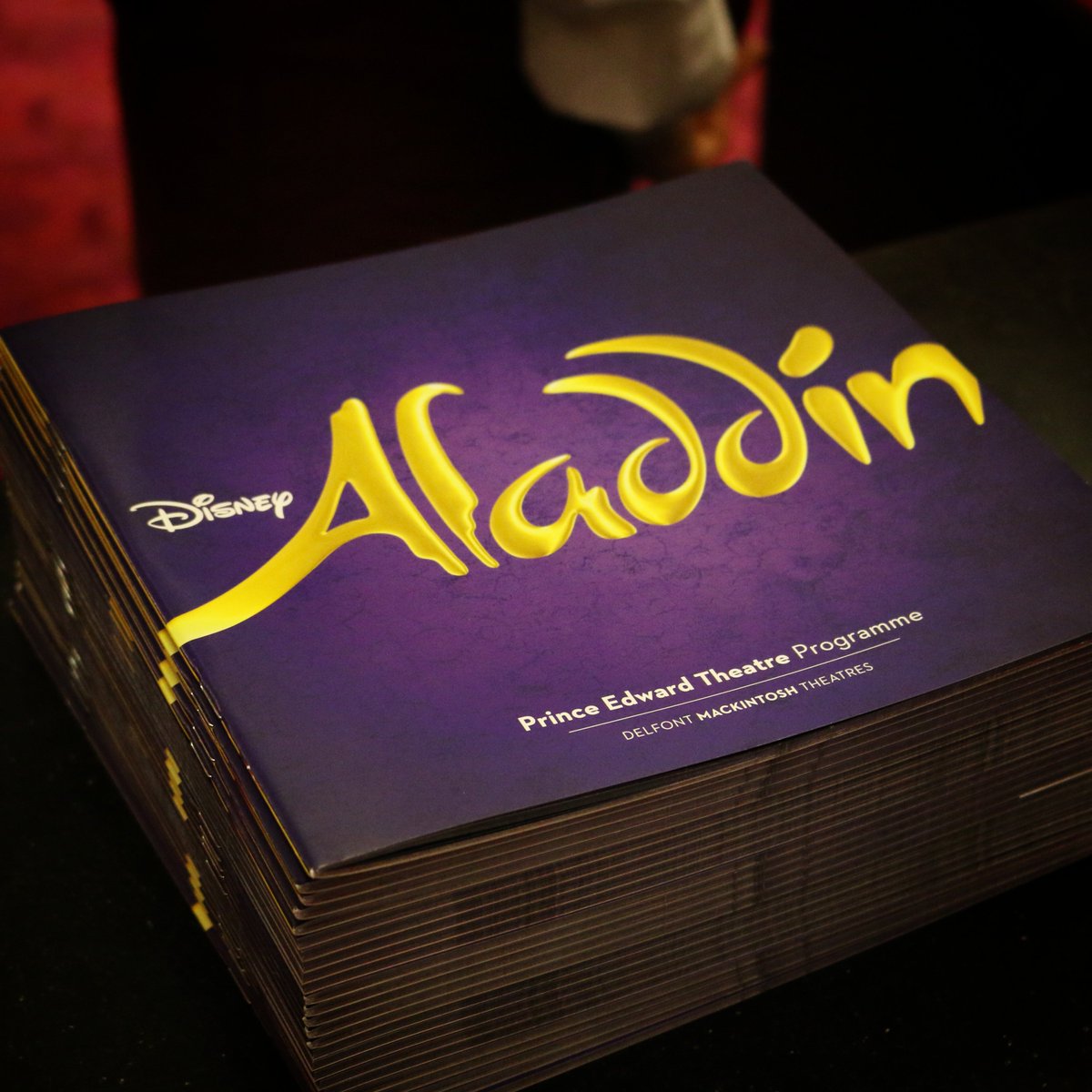 AladdinOnStage's tweet photo. The programmes are in and ready for our first audience members tonight! #AladdinLondon 😎 https://t.co/YsC4PA8WeF