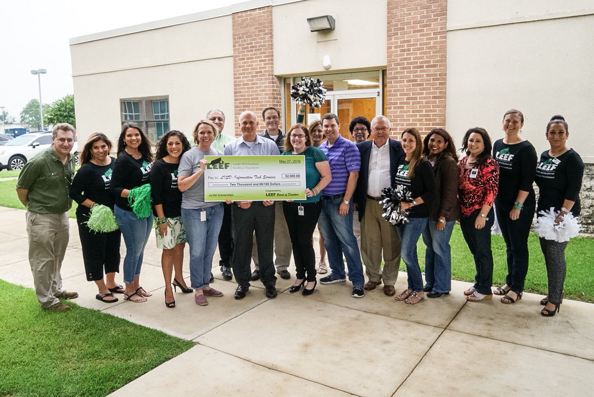 LeanderISD's tweet image. First up, Sarah Martinez &amp;amp; ITS with a grant for #mLISD need-based scholarships #LEEFGrantPatrol
