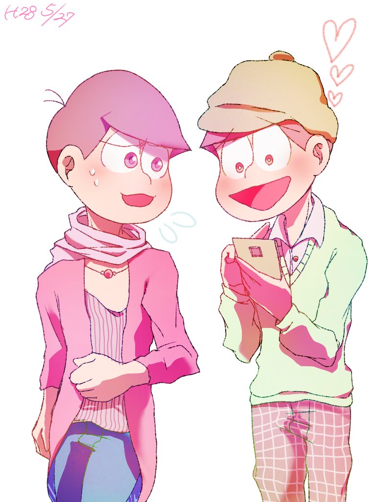 イラスト休止 ななぽん サイバー松 私服でお出かけ 仲良しこよし ˇwˇ T Co Feztrkxh1r Twitter