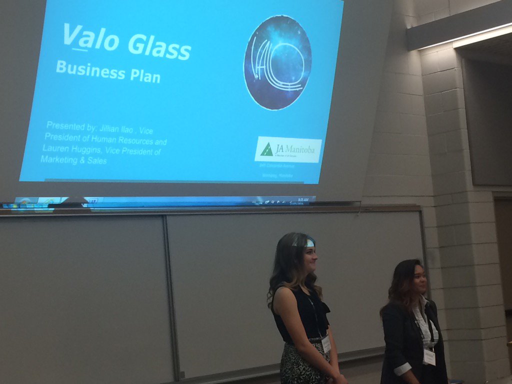 JAManitoba's tweet photo. JA team Valo glass competes in business plan competition @StuClarkCentre #mhsnvc2016 https://t.co/znL1WKKEHl
