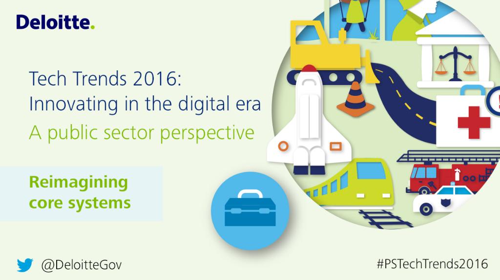 DeloitteTMT's tweet photo. #Cloud, sensors &amp; #VR are forcing CIOs to reimagine core systems #PSTechTrends2016 https://t.co/Xxd2SomxhR https://t.co/WEWbY05LdQ