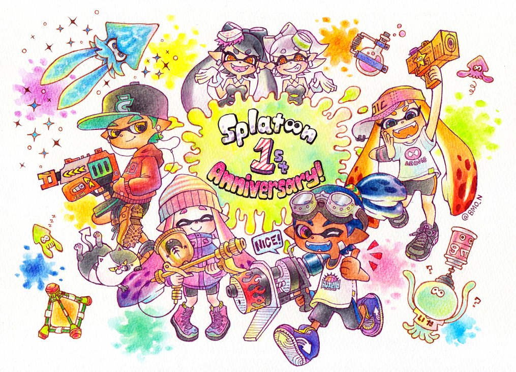 びもも さんのツイート スプラトゥーン1周年おめでとうございまんめんみ これほど長く遊び続けたゲームはほんと久しぶり 音楽もデザインもオシャレでかっこよくて大好きです これからもまだまだ遊び続けるぞ Splatoon