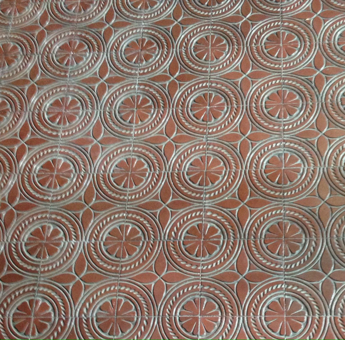 Some lovely tiles in St Giles's Church Newcastle. #VisitStaffordshire @potteriestiles