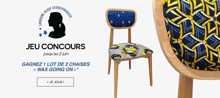 Tentez de gagner 1 lot de 2 chaises Wax Going On by <a href="/sandrinealouf/">Sandrine Alouf</a> bit.ly/1qL5PSW #JeuConcours #design
