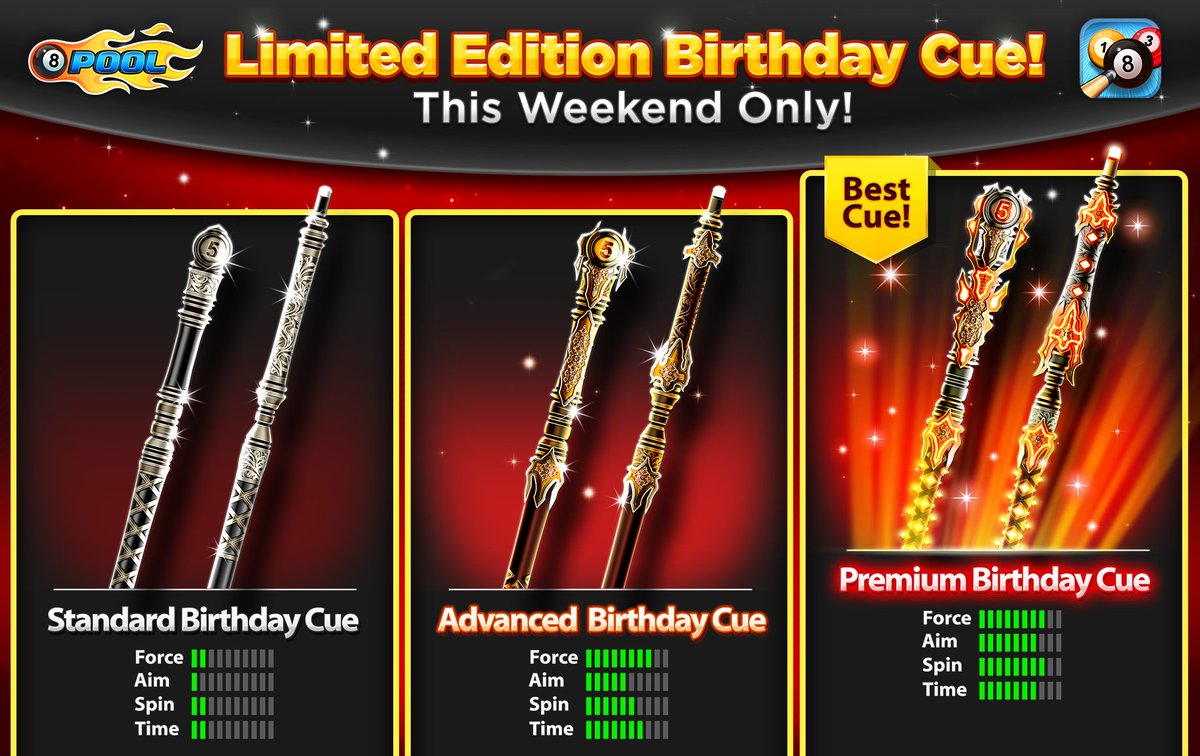 8 Ball Pool On Twitter Picked Up Your Free Birthday Cue Yet Just Play The Game And It S Yours Https T Co Iwczozrjym