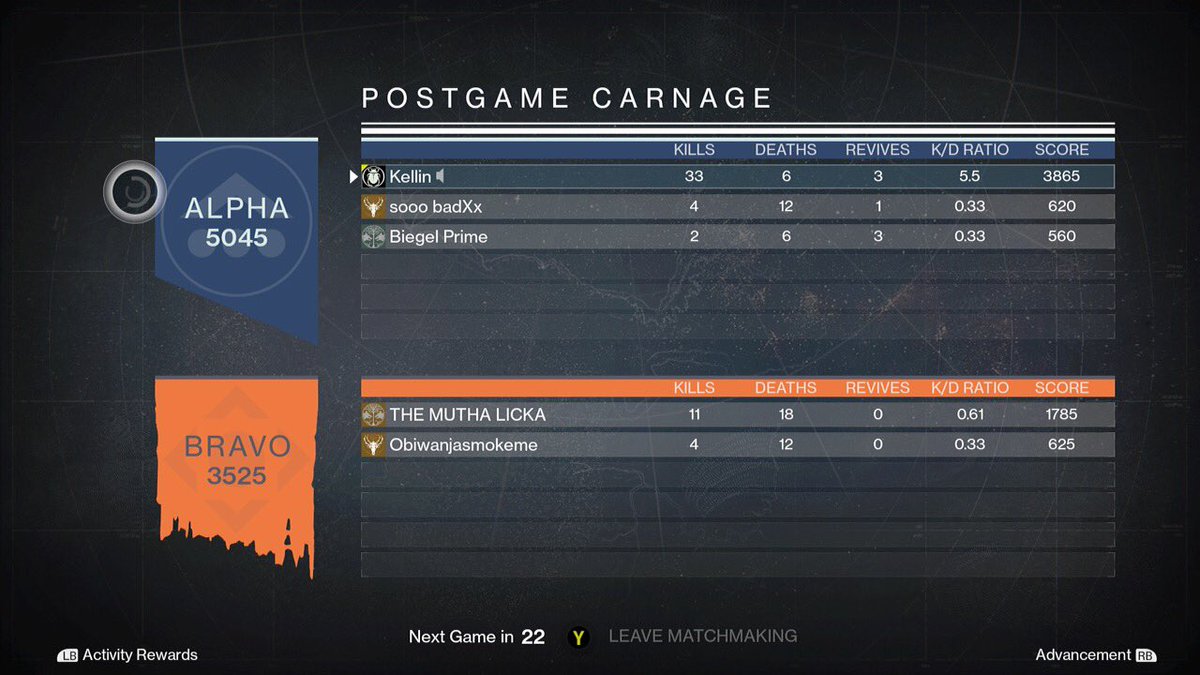 KellinLive's tweet photo. Can you say Carry much? 🙂🙂 #Destiny #Skirmish https://t.co/kIIkZrWn9w